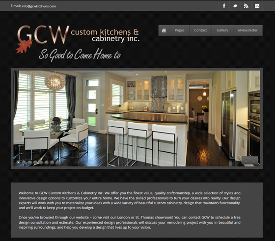 Websites: GCW Custom Kitchens & Cabinetry Inc.